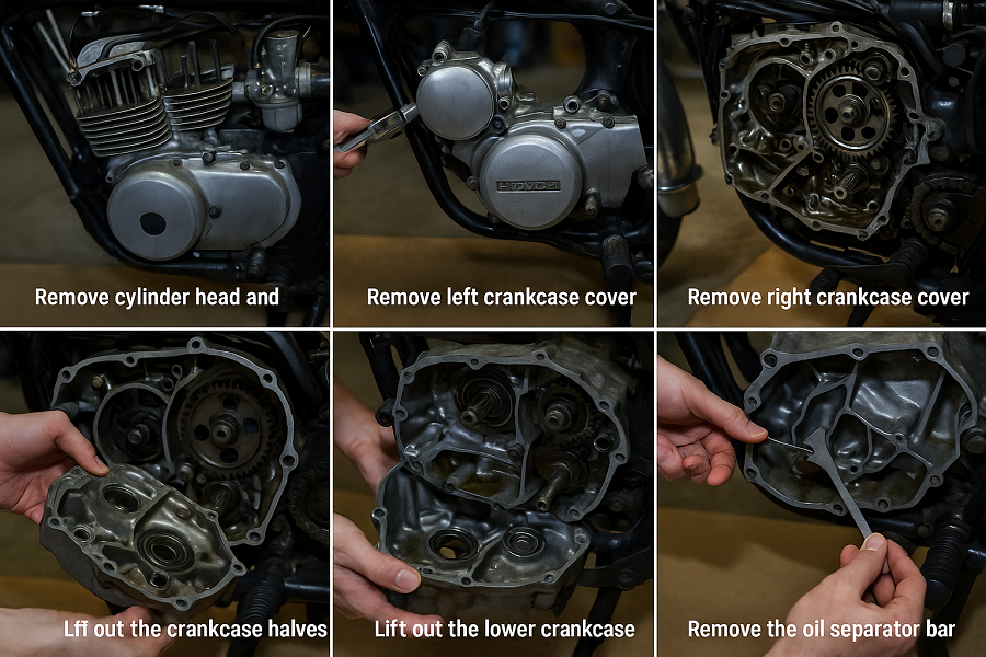 how do i remove oil separator bar on honda 175